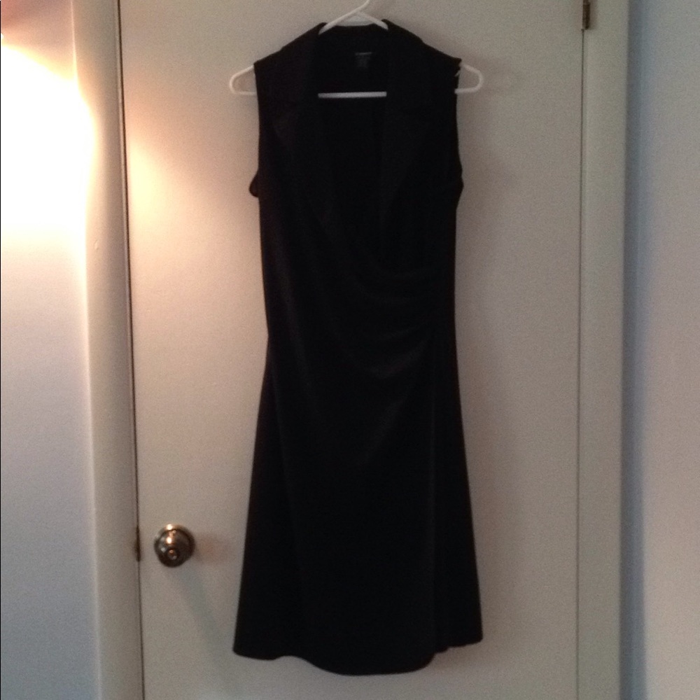 Express faux wrap dress in black